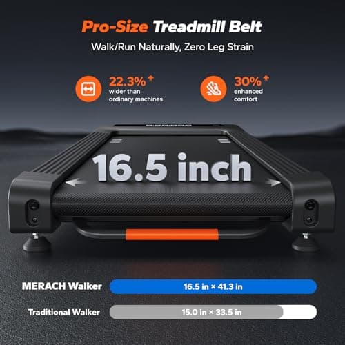 MERACH Walking Pad with Incline 12% Auto Treadmill for Home, 400lbs Capacity 3.5HP Super Quiet Brushless Walking Pads Under Desk, 16.5"x41.3" Mat Walk Pad with Remote & LED W50 Walking OAD - Thumbnail 6