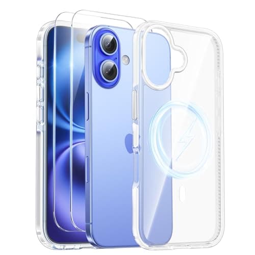 SMARTDEVIL for iPhone 16 Case with 2 Screen Protectors, [Compatible with Magsafe][Anti-Yellowing][Military-Grade Protection] Shockproof Slim Magnetic Phone Case with White Border Design - Image 1