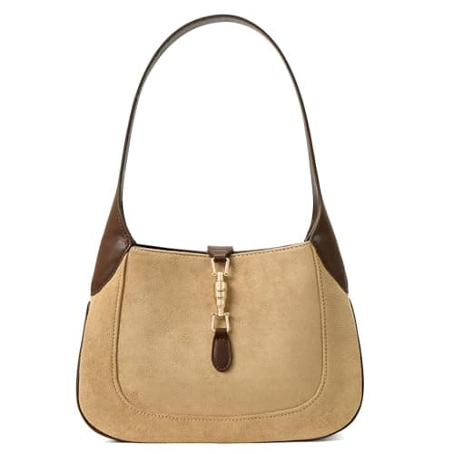 BOSTANTEN Shoulder Bag Lightweight Vegan Leather Purses for Women Designer Handbag Trendy Top-Handle Bag Apricot&Coffee - Image 1