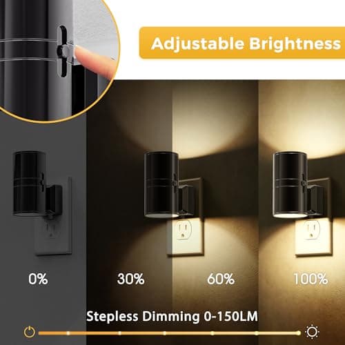 L LOHAS LED Night Light, Automatic Night Lights Plug into Wall, 2 Pack Nightlights with Light Sensor, 3000K Soft White 0-100LM Dimmable Modern Nightlight for Kids Bedroom Hallway - Thumbnail 3