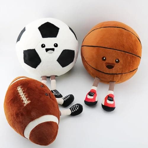 Stepxi Football Plush Pillow - Soft Rugby Sports Pillow Plush Football Stuffed Animal, Fun Football Gift for Teens & Sports Fans, Cool Room Decor - Thumbnail 4