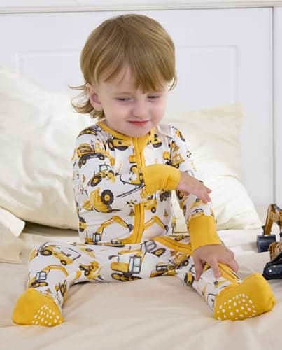 babee Reshinee Bamboo Viscose Baby Footie Pajama, Zipper Pajamas for Baby Boys & Baby Girls, Sleep and Play Footed Pajamas 0-3M - Thumbnail 5