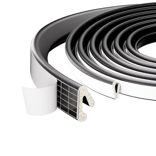 1 Pack*32.8 Ft Self-Adhesive V Shape Foam Window Weather Stripping Door Seal Insulation Strip for Winter, Soundproof Exterior Front Frame Gap Filler, Draft Stopper Tape Noise Light Blocker (Black) - Image 1