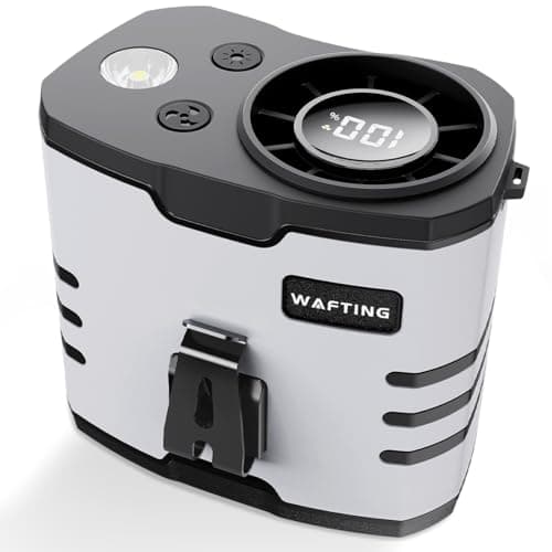 WAFTING Portable Waist Fan - High-Speed Belt Fan, 10-Speed Adjustable, 10000mAh Rechargeable, LED Display Shirt Air Conditioner for Camping, Hiking, and Outdoor Work(Gray) - Image 1