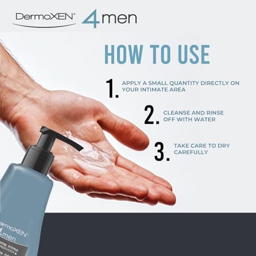 DERMOXEN Men's Intimate Wash | pH Balanced Daily Hygiene Gel | Freshness & Odor-Control Formula with Menthol | Gentle Cleansing for the Groin Area | Male Hygiene Product | 4.23 fl oz - Thumbnail 5