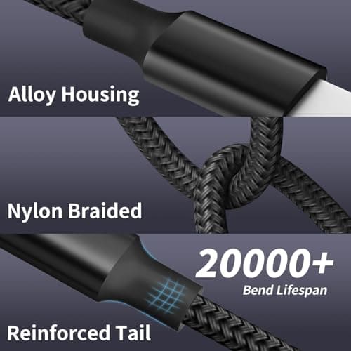 Travel 4 in 2 Charging Cable, USBA/C Multi Charging Cable for Multiple Devices with Two Type-C/Lightning/Micro USB, iPhone Charger Cord for iPhone17-12, Androids iPad, Car Accessories (2Packs, 5FT) - Thumbnail 5