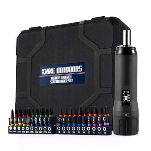 KNINE OUTDOORS Torque Screwdriver Wrench Driver Set 10-70 Inch Pounds lbs for Maintenance with T-bar Handle, 40 Hex Bits, 1/4" Socket, Shaft Extension, For Tools, Bike Repairing and Mounting (Black) - Image 1