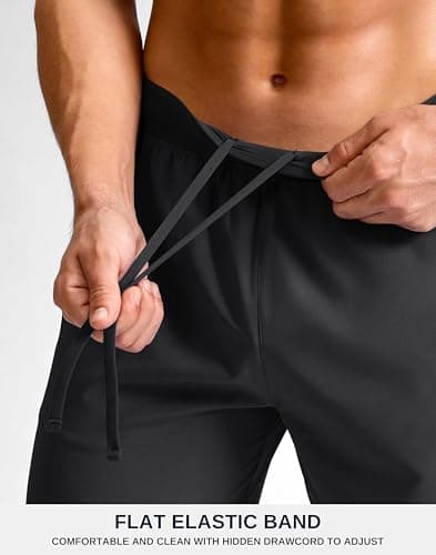 G Gradual Men's Athletic Running Shorts 7"/5"/9" Zipper Pocket Lightweight Workout Gym Quick Dry Shorts Golf Tennis Hiking, 7", Black, Large - Thumbnail 5