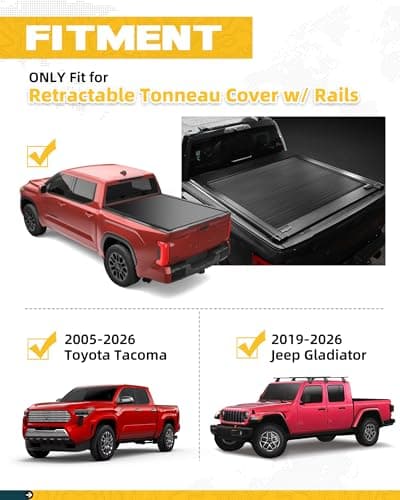 Ladder Rack for Truck with Tonneau Cover w/T-Slot Rails, 800 LBS Capacity Truck Bed Rack with Side Bars, 19"-25" Height-Adjustable Aluminum Ladder Racks, Fit for Mid Size Pickup Tacoma Gladiator - Thumbnail 2