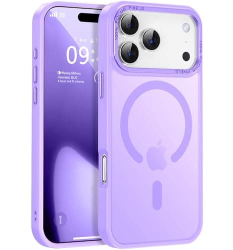 Newfuture Magnetic for iPhone 17 Pro Case [Compatible with Magsafe] [Military Grade Drop Protection] Translucent Matte Anti-Scratch Shockproof Protective Phone Cover 6.3 Inch, Lilac Purple