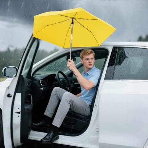 Lejorain Mini Umbrella for Purse Size - Foldable Lightweight Sturdy Flat Umbrellas for Travel Portable Large Compact Umbrella - Thumbnail 2