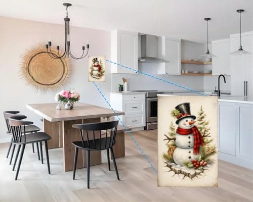 2-pack Vintage Country Style Santa Claus, Reindeer, and Holiday Themed Metal Tin Signs - Size: 12 x 8 inches, suitable for home decoration in living rooms, kitchens, bars, cafes, etc., and also makes a great gift. - Thumbnail 3