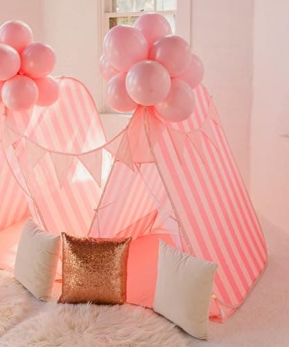 All-in-One Sleepover Birthday Kit for Kids – Instant Pop-Up Teepee Tent with Lights & Decor, Easy Indoor Outdoor Setup - Image 1