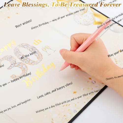 WSICSE 30Th Birthday Guest Book Card, Black Gold, 18 x 12 Inch - Thumbnail 3