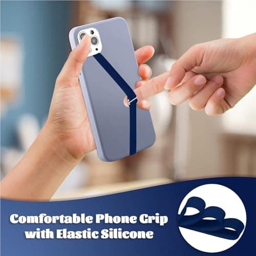 TEAMOLA Silicone Phone Grip Strap - Navy 230 Phone Hand Strap Holder with Loop for Cell Phones, iPhone Grip, Finger Holder & Back of Phone Grips, Secure Anti-Slip Grip(3 Packs) - Thumbnail 2