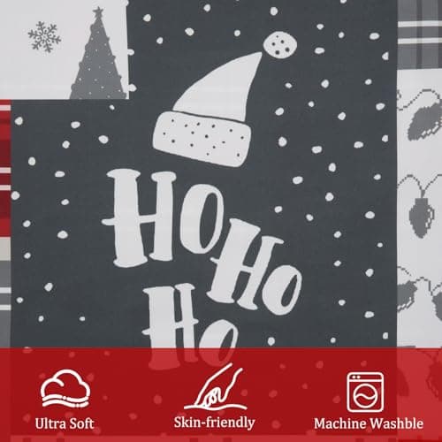 CAROMIO Christmas Comforter Set King Size, Reversible Printed 3 Pieces Bed Set Holiday Decorative Bedding, Soft Microfiber Fabric, 1 Comforter and 2 Pillow Shams (‌Christmas Plaid, King) - Thumbnail 6
