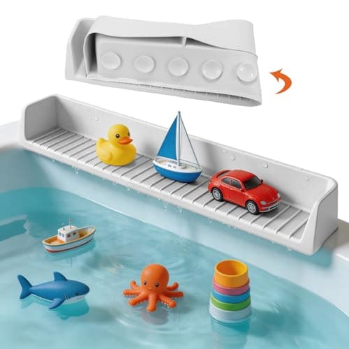 Bathtub Splash Guard for Tub Kids, Silicon Little Splashers Tub Guard with Suction Cups, Water Splash and Spill Prevention Tub Edge Guard for Bathtub(Grey) - Image 1