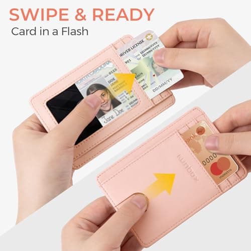 RUNBOX Slim Minimalist Front Pocket RFID Blocking Leather Wallets for Men and Women Card Holder Wallets Gifts for men - Thumbnail 5