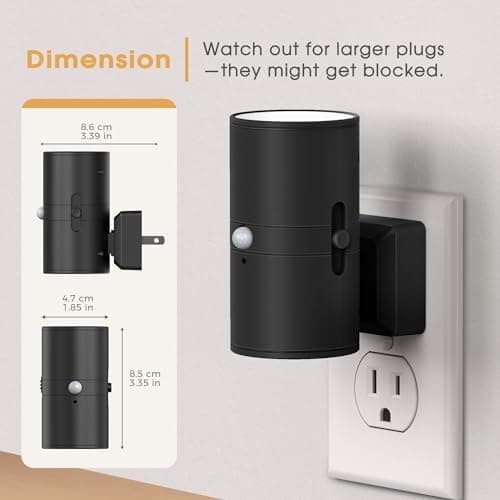 Briignite Motion Sensor Night Light,Motion Activated Plug in Night Lights, 0-100LM Dimmable Soft White 3000K, Motion Sensor Light Indoor for Bathroom Hallway Bedroom Stairway Kid Elderly Pet - Thumbnail 5