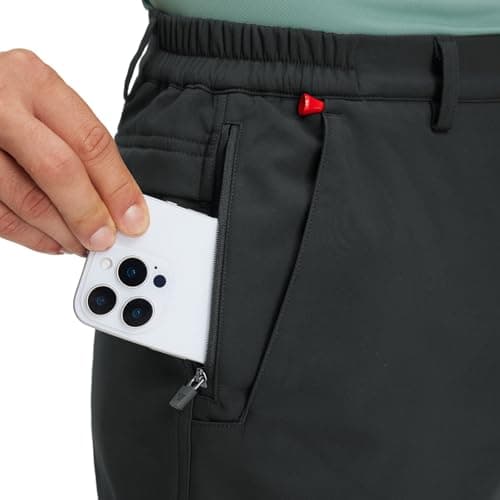 M MAELREG Men's Golf Pants 30"/32"/34" Insulated Warm Water Resistant 4-Way Stretch Fleece Lined Pants Men for Work Travel Grey - Thumbnail 6