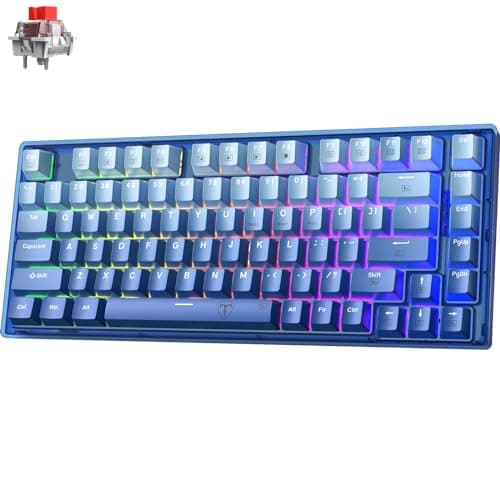 RisoPhy 60 Percent Mechanical Gaming Keyboard - 82 Keys Hot Swappable, Linear Silent Red Switches, Blue PBT Keycaps, Compact Mini RGB Led Backlit Wired, Pro Driver Supported - Image 1