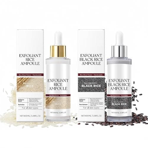 2PCS Peel Shot Glow Rice Ampoule Du,Black & White Rice Peeling Ampoule,Gentle Peel & Pore Minimizing, Soft Exfoliating Face & Body Serum, Suitable for All Skin Types - Image 1