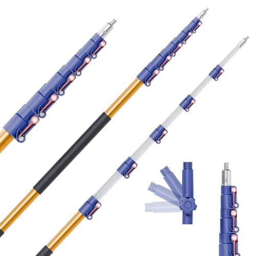 Telescopic Pole, 6-21 FT Multi-Purpose Extension Pole, Sturdy Aluminum Extendable Pole for Painting, Dusting and Cleaning - Image 1
