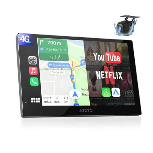 【Full Android | 4G LTE】 Portable CarPlay Screen for Car, Supports for Netflix/YouTube, 9″ QLED Smart Wireless CarPlay & Android Auto with Backup Camera, AI Skills & GPS/Dual Bluetooth/Mirror Link - Image 1