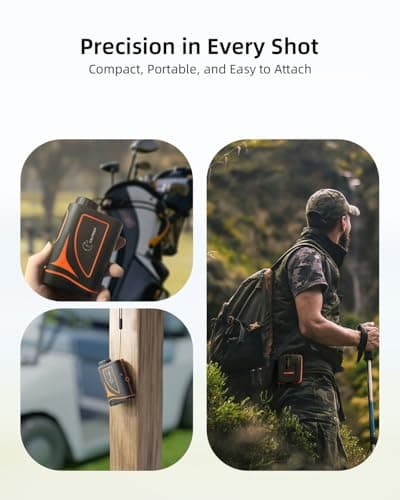 Golf & Hunting Rangefinder with Rechargeable Battery, 5/1200Y Camo Laser Range Finder 7X Magnification, Distance/Angle/Speed/Scan Multi Functional Waterproof Rangefinder with Case - Thumbnail 6