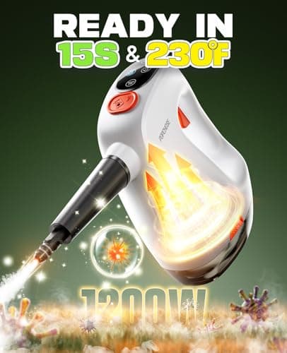 POPCHOSE Steam Cleaner with Detergent Dispenser, 15s Heat-Up Handheld Steam Cleaner for Home, 500ml Removable Water Tank, Lightweight Portable Steamer for Cleaning Grout, Windows, Kitchen, Easy Refill - Thumbnail 4