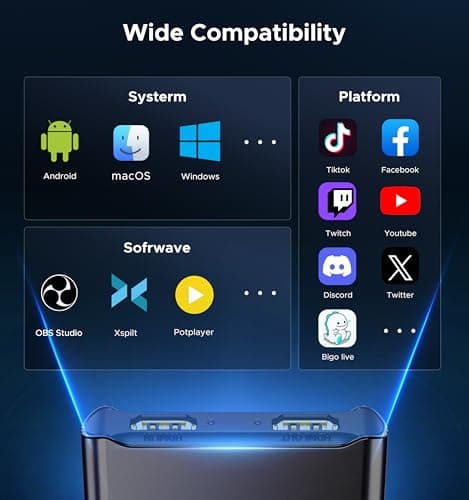 ByteWave USB 3.0 HDMI Capture Card, [Metalshell, 4K Loop Out, No Latency] Full HD 1080P60 HDMI to USB C Audio Video Game Capture Device for Streaming, Cam Link Compatible with Switch2/PS5/Xbox/PC/OBS - Thumbnail 6