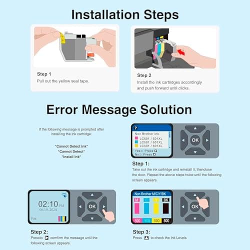 Starink LC501XL Ink Cartridges for Brother Printer Compatible for Brother LC501 Ink Cartridges LC501XL LC501 XL Fit for MFC-J1360DW MFC-J1410DW MFC-J1260W Printer -4 Pack Black Cyan Magenta Yellow - Thumbnail 5