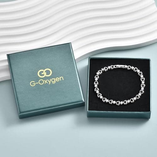 Goxygen Gold Heart Tennis Bracelet for Women - 14K Gold Plated 3mm Cubic Zirconia Heart Link Bracelet, Elegant CZ Tennis Bracelet, Dainty Trendy Anniversary Birthday Christmas Jewelry Gift for Her - Thumbnail 6