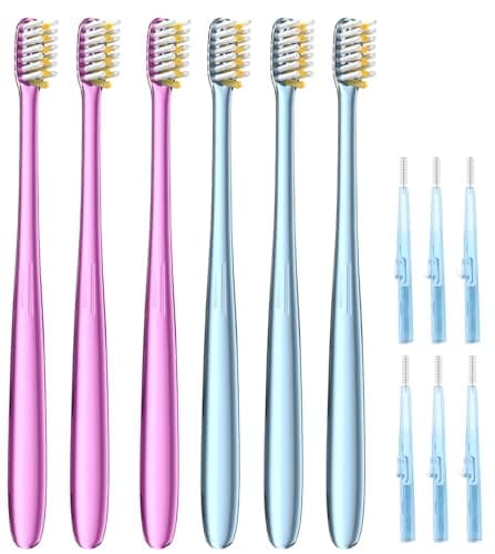 JTF Orthodontic Manual Toothbrush for Braces: 6 U-Shaped Tooth Brush with 6 Interdental Brushes, Ultra-Durable Bristles for Stain Removal and Deep Oral Clean, Toothbrushes for Tooth with Dental Device - Image 1