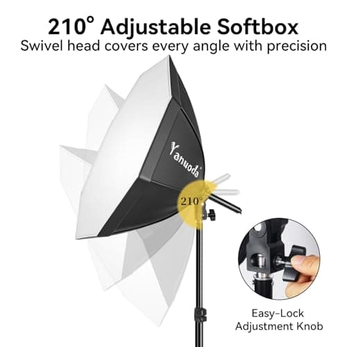 Yanuoda Softbox Lighting Kit 20"x20" - Photography Studio Light with Stepless Remote, Adjustable LED Soft Box for YouTube Video Recording, Streaming, Product Photography & Zoom - Thumbnail 4