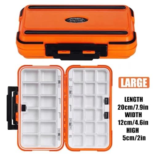 Multi-compartment portable jewelry folding box, for rings, necklaces, hairpins, travel jewelry box case, sewing needles and threads, fishing tackle organization ((Orange (30 spaces))) - Thumbnail 5