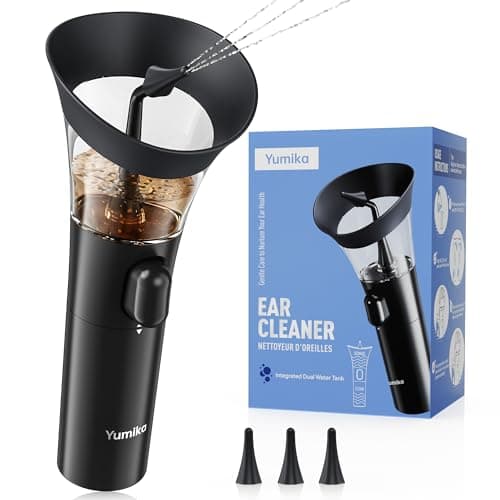 Yumika Ear Wax Removal Kit – Manual Ear Cleaner with Powerful Water Flow for Deep Clean & Soft Silicone Tip, Black - Image 1