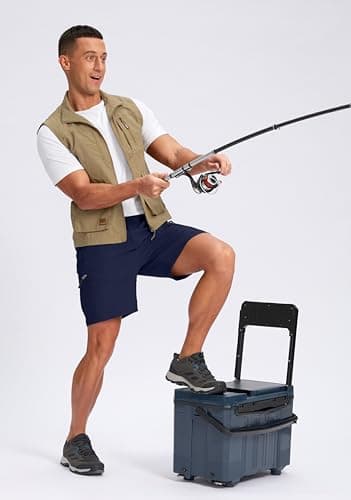 Pudolla Men's Hiking Cargo Shorts Lightweight 7" Travel Casual Shorts for Men Golf Work Outdoor with 5 Zipper Pockets(Navy X-Large) - Thumbnail 6