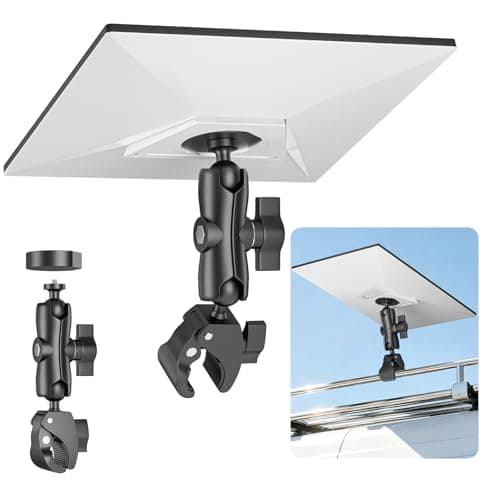 Starlink Mini Mount 2-in-1 Clamp Mount and Pipe Adapter for Starlink Mini 2024-2026, 360° Adjustable Super Clamp with Aluminum Round Adapter, RV Boat Yacht Pole Rod Handlebar Ladder Rack Mount