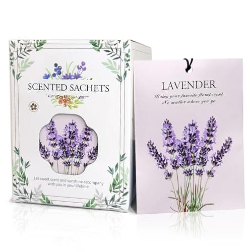 HOMELLAX Lavender Scented Sachet Bags - 12 Pack Drawer & Closet Freshener, Long Lasting Odor Eliminator for Wardrobes, Cars & Storage, Home Fragrance Air Freshener Sachets - Image 1