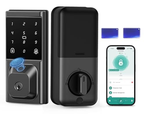 IBLOG Smart Deadbolt Lock, Keyless Entry Door Lock, Fingerprint, Electronic Touchscreen Keypad, APP Control, Temporary Passcode, Auto Lock, IP54 Waterproof, Easy Install for Front Door