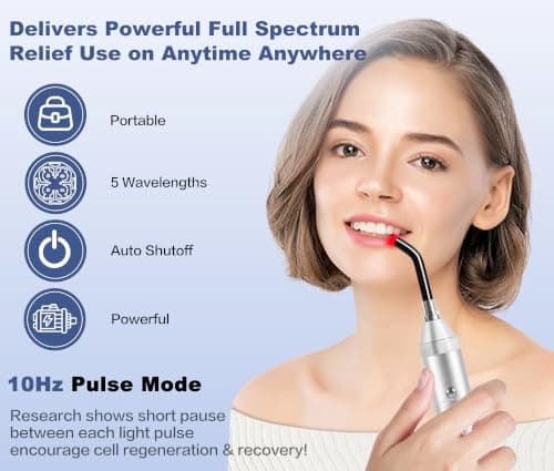 Infrared Red Light Device for Joints & Muscles, 460:630:660:850:900nm Cold Sore, Portable Near Infrared Wand for Face & Body Mouth Nose Effective 2 in 1 Modes - Thumbnail 4