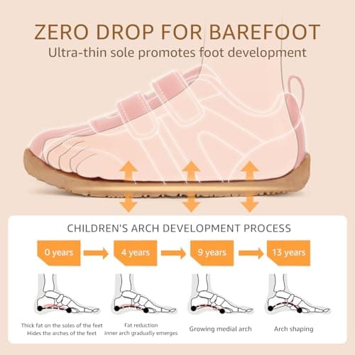 STQ KIDS Toddler Wide Toe Box Barefoot Shoes Girls Boys Sneakers Lightweight Fashion Tennis Shoes Non-Slip Zero Drop Baby First Walking Running Shoe Activities School Red Infant Size 4 - Thumbnail 5