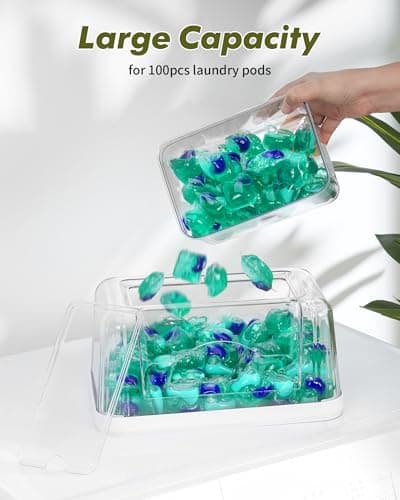 iCASA Trash Bag and Dishwasher Pod Dispenser - 3 in 1 Clear Storage Bins Holder for 13/30/33 Gallon Garbage Bags, Laundry Detergent Pods & Tabs, Under Sink Organizer for Kitchen and Laundry Room - Thumbnail 5