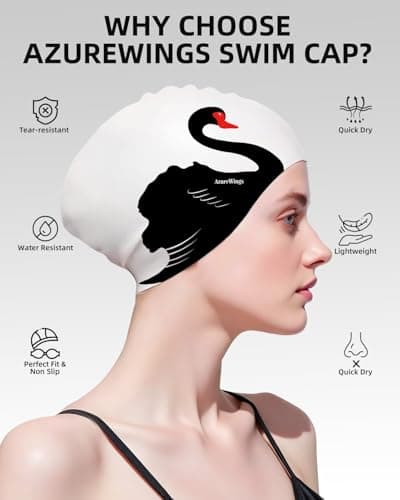 Large Swim Cap for Women Men, Swimming Caps for Long Hair Adults Youths,Silicone Swim Hats Bathing Caps to Keep Hair Dry - Thumbnail 6