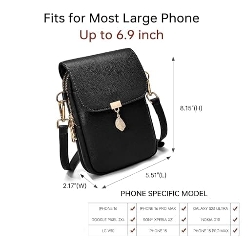 Kiss Sea Small Crossbody Bags for Women Leather Multi Pocket Cell Phone Purse with RFID Blocking Card Slots for Everyday Use - Thumbnail 5