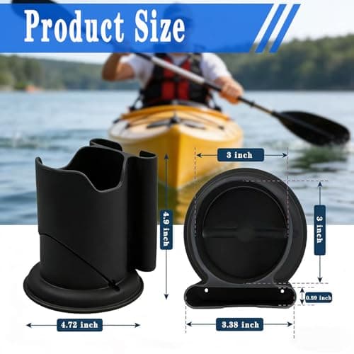WEZKYLCG Upgraded Kayak Cup and Phone Holder, Heavy Duty Paddleboard Cup Holder, Thickened Base Stable Paddle Board Accessories for SUPs, Canoes, Surfboards, Boats(Black) - Thumbnail 5