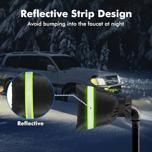 CASAJOY Outdoor Faucet Covers for Winter, 10.2" H x 6.88" W Outdoor Water Faucet Cover Socks for Winter Freeze Protection Waterproof Reusable Hose Bibs Insulated Spigot Cover, 4 Pack - Thumbnail 4