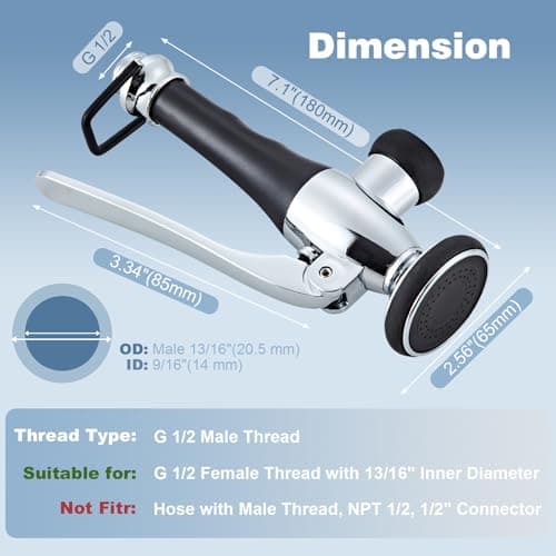 Kitchen Faucet Replacement Head, Spray Head with Stream & Spray Functions, High-Pressure Anti-Clog Nozzle, Easy Install, Chrome Finish, Fits Most Kitchen Faucets - Thumbnail 2