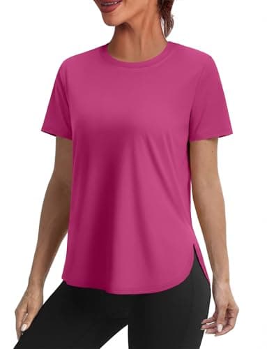 Spring Summer Tops for Women Short Sleeve Hiking Shirts Athleisure Golf Shirt Beach Fashion Curved Hem Loose Fit Black 2XL - Image 1